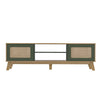 Tv Stand Charlotte 4534 Up To 75 / 2 Doors With 2 Niches  180*40*55Cm Oak/Mint  (Limited 3 Months Warranty)