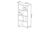 Cabinet Wally 5679 4 Doors With 4 Niches  67.5*36*145Cm Black (Limited 3 Months Warranty)
