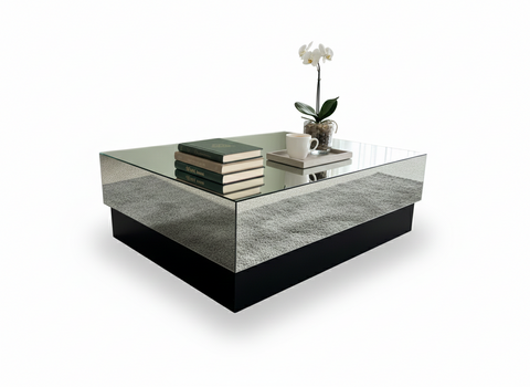 Coffee Table 2577 Centre Table With Mirror  35.5*100*70.9Cm Grabhite (Limited 3 Months Warranty)