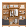 Wardrhttps://furnituremu-furnituremu.odoo.com/odooobe Vivacce 111-307 4 Doors With 4 Drawers  212*217*47Cm Freijo/Titatium  (Limited 3 Months Warranty)