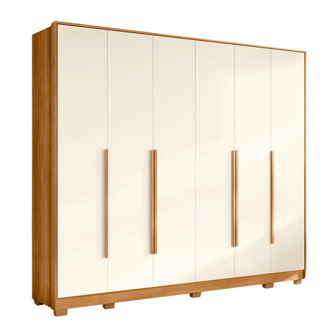 Wardrobe Fascinio 21648-291 6 Doors With 6 Drawers  270*230*56Cm Cinnamon/Off White  (Limited 3 Months Warranty)