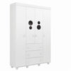 Wardrobe 2894 4 Doors With 3 Drawers  191.5*121*41.5Cm White (Limited 3 Months Warranty)
