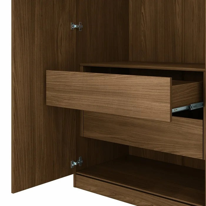 Wardrobe Buriti 162448P 4 Doors  Jatoba/Grafite  (Limited 3 Months Warranty)