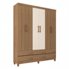 Wardrobe Rio Verde 3377R-515 6 Doors With 6 Drawers  W148*H180*D40.5Cm Canela/ Off White  (Limited 3 Months Warranty)