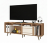Tv Stand Roma 1380R-355 Rack  65.0Cm*180.0Cm*34.0Cm Canelo Rust/Natura Off White  (Limited 3 Months Warranty)