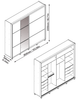 Wardrobe Titan Ref 1173 2 Sliding Doors With 6 Drawe's  263*235*55Cm Fraijo (Limited 3 Months Warranty)