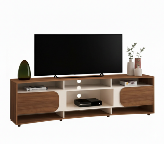 Tv Stand Elegance 4502 Up To 86 / 2 Doors Limited3 Months Warranty 220*44*61.5Cm Cedar/ Off White