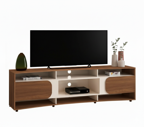 Tv Stand Elegance 4502 Up To 86 / 2 Doors Limited3 Months Warranty 220*44*61.5Cm Cedar/ Off White