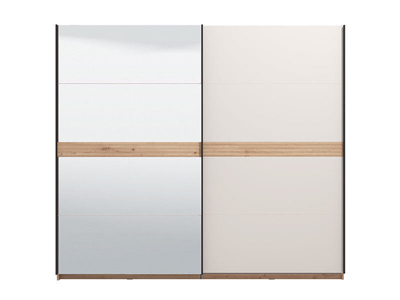 Wardrobe Modena 2 Sliding Doors  245*62*217.5Cm White (Limited 3 Months Warranty)