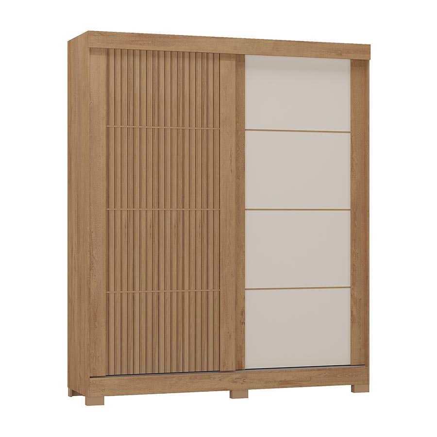 Wardrobe Montana 2198R-515 2 Sliding Doors  W177*H213*D50Cm Canelo/Off White  (Limited 3 Months Warranty)