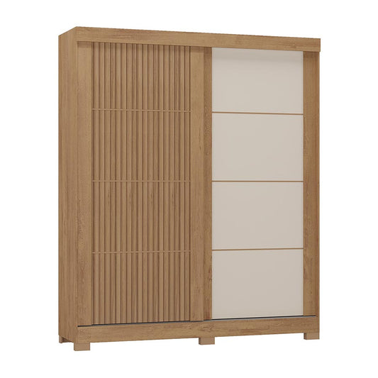 Wardrobe Montana 2198R-515 2 Sliding Doors  W177*H213*D50Cm Canelo/Off White  (Limited 3 Months Warranty)