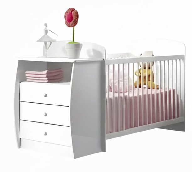 Berceau 0516 With Commode  91.5*173*68.5Cm White  (Limited 3 Months Warranty)