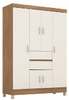 Wardrobe Ecom Ii 62020/140 6 Door & 2 Drawers  128*181*47Cm Off White / Almond (Limited 3 Months Warranty)