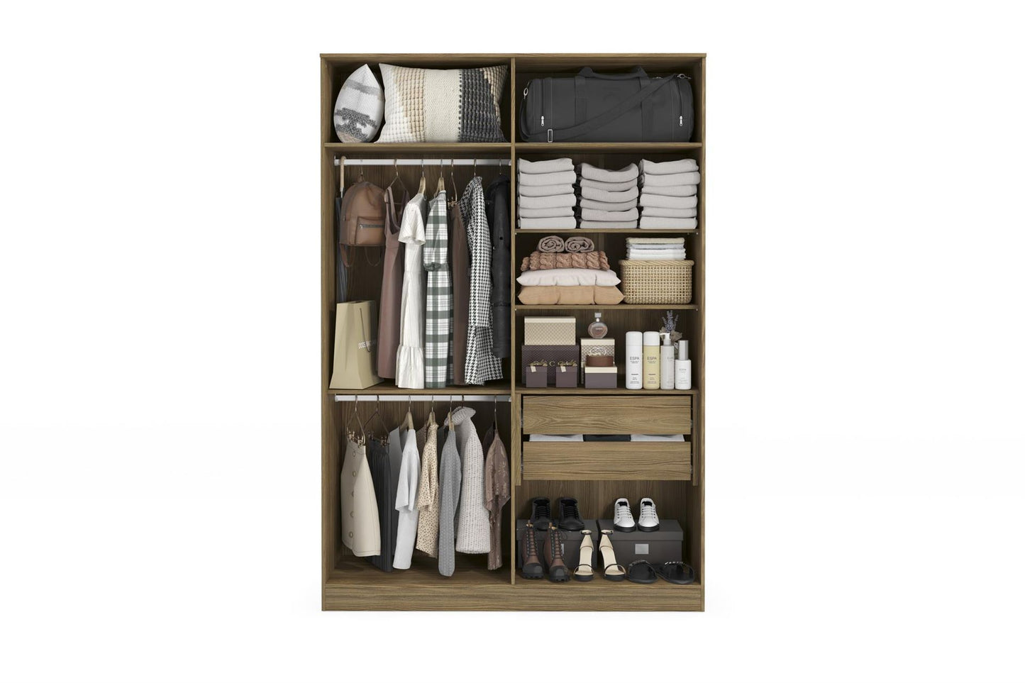 Wardrobe N536-Ngmc 4 Doors With 2 Drawers  230*158*56Cm Ngmc (Limited 3 Months Warranty)