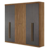 Wardrobe Buriti 162348Ep 6 Doors  Jatoba/Grafite  (Limited 3 Months Warranty)