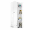 Wardrobe 2660 2 Doors With 1 Drawer  191.5*80*40Cm White (Limited 3 Months Warranty)