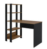 Office Table Match 4224 Four Shelves  120*63*134.5Cm Pine/ Black (Limited 3 Months Warranty)