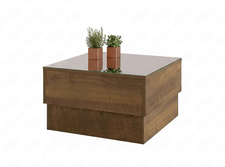 Coffee Table Parati 3826 Mirror On The Top  60*60*35Cm Pine  (Limited 3 Months Warranty)