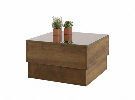 Coffee Table Parati 3826 Mirror On The Top  60*60*35Cm Pine  (Limited 3 Months Warranty)