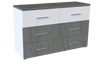 Dresser Henry 6 Drawers Grey/White (Limited 3 Months Warranty)