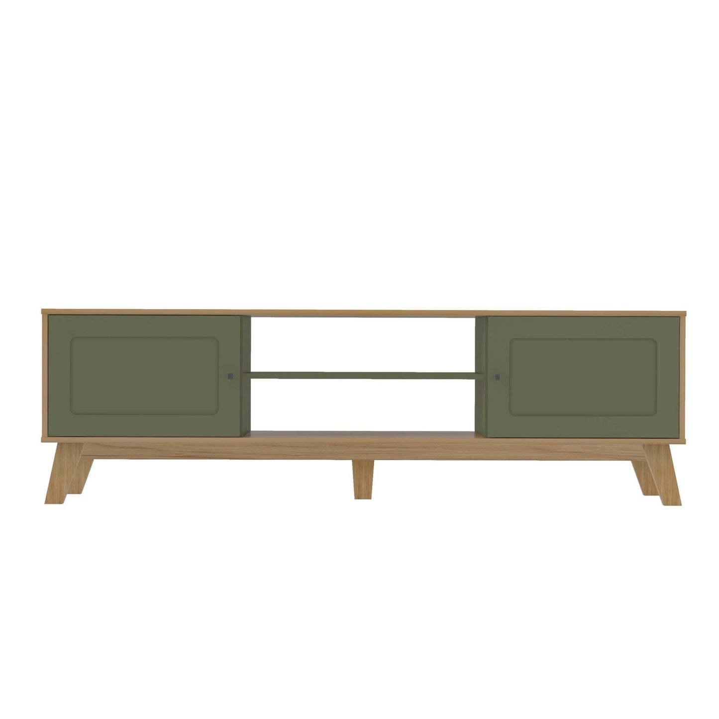 Tv Stand Charlotte 4534 Up To 75 / 2 Doors With 2 Niches  180*40*55Cm Oak/Mint  (Limited 3 Months Warranty)