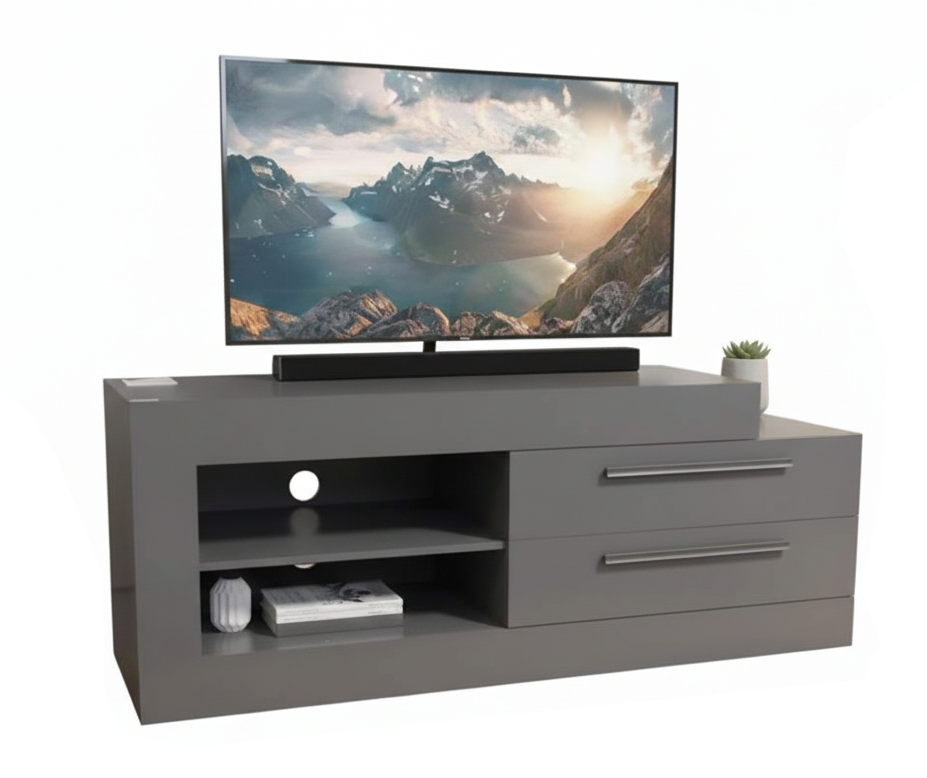 Tv Stand 477.658 Up To 60  61.5*165.5*47Cm Grafite/Black  (Limited 3 Months Warranty)