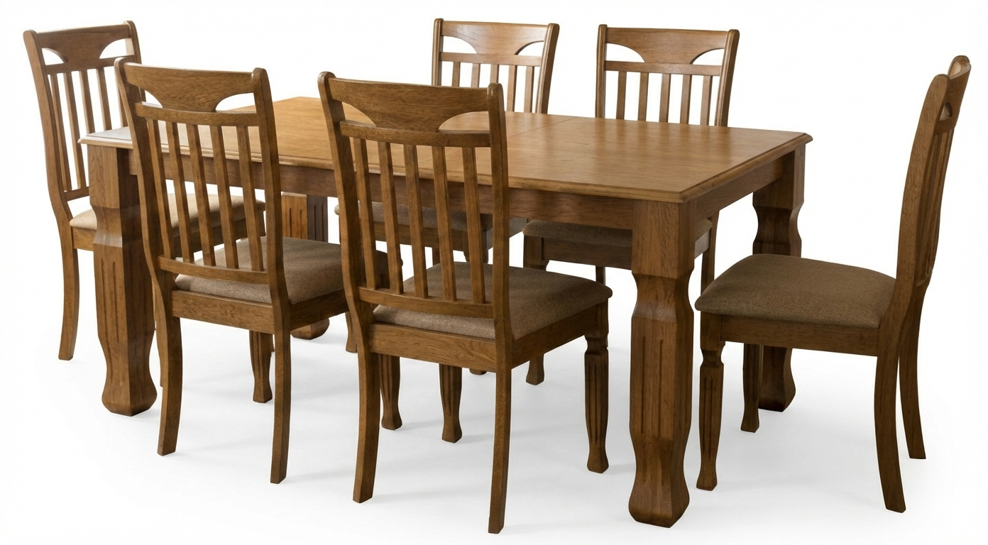 Dining Set Hu31389 Table + 6 Chairs ( Limited 3 Months Warranty )