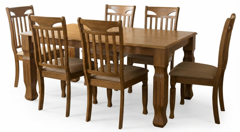 Dining Set Hu31389 Table + 6 Chairs ( Limited 3 Months Warranty )