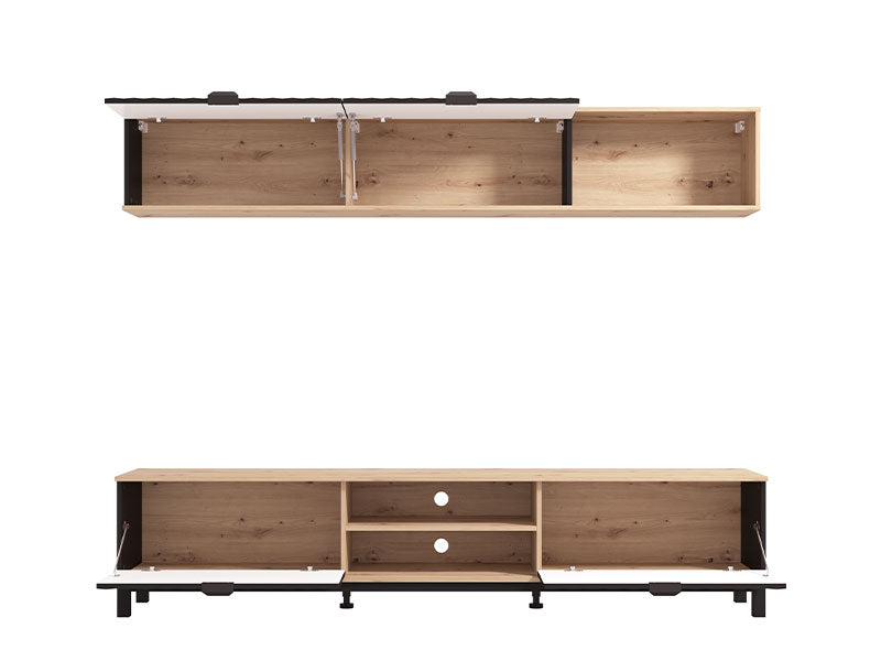 Tv Stand Monaco 11013510 218*40*47.5Cm  Light Brown/Black (Limited 3 Months Warranty)