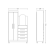 Dresser New Capri 232-298 2 Doors With 4 Drawers  103*179*38Cm Cinnamon/Off White  (Limited 3 Months Warranty)