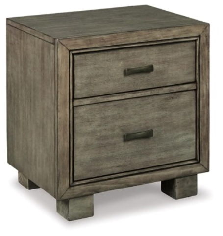 NIGHT STAND ARNETT 2 DRAWER B552-92 57.7CM*54.9MC*40.6CM GRAY