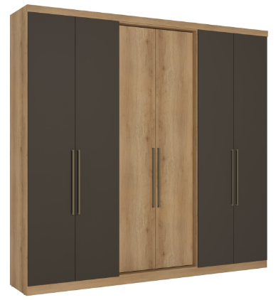 Wardrobe Passione ultra 5833 6 doors W238*H231*D47cm cappuccino/cacau (limited 3 months warranty)