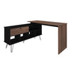 Office Table Dubai 6132 Desk  135.6*136.5*75Cm Brown / Black  (Limited 3 Months Warranty)
