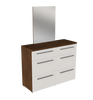 Dresser Belfast 6Drawers With Mirror No Mixing Walnut (Limited 3 Months Warranty)