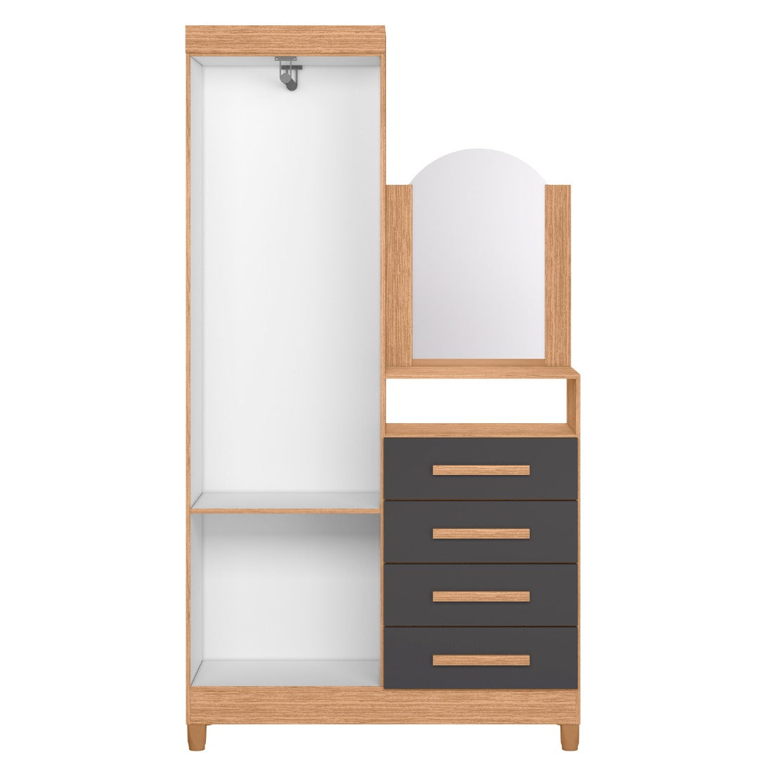 Dresser Capri 232-309 2 Doors With 4 Drawers  103*179*38Cm Freijo/Titanium  (Limited 3 Months Warranty)