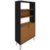 Bookcase Hit 6195 2 Doors With 1 Internal Shelf  90*36*183Cm Freijo/Black  (Limited 3 Months Warrantyhit 6195