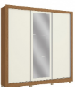 Wardrobe CB01M570-CNOW 3 sliding doors 2 drawersw/ mirror 223H X 223W X 53cm canela/white (limited 3 months warranty)