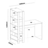 Office Table Match 4235 Four Shelves  120*63*134.5Cm Off White/Oak  (Limited 3 Months Warranty)