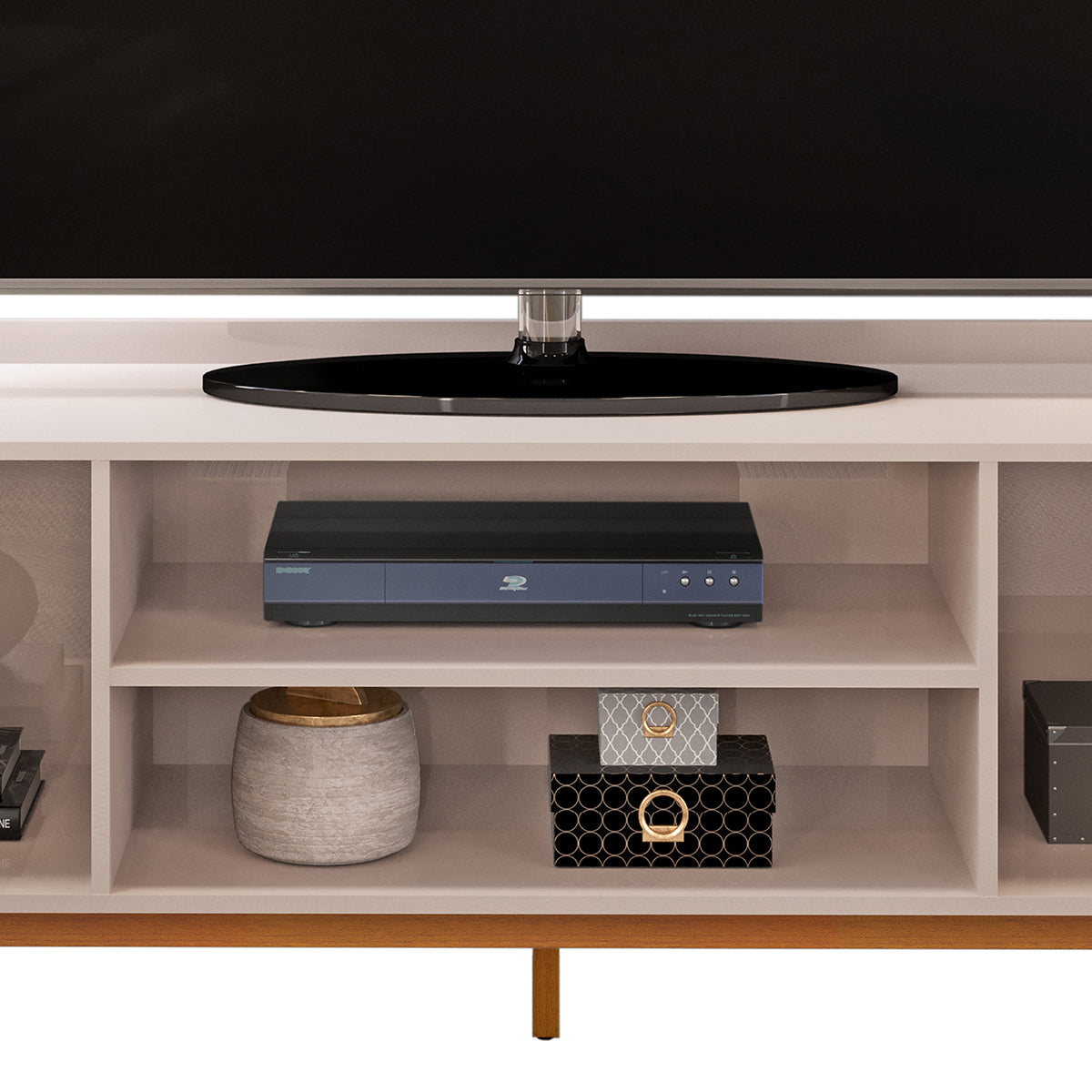 Tv Stand Cher 35790262  180*60.5*44.5Cm Off White  (Limited 3 Months Warranty)