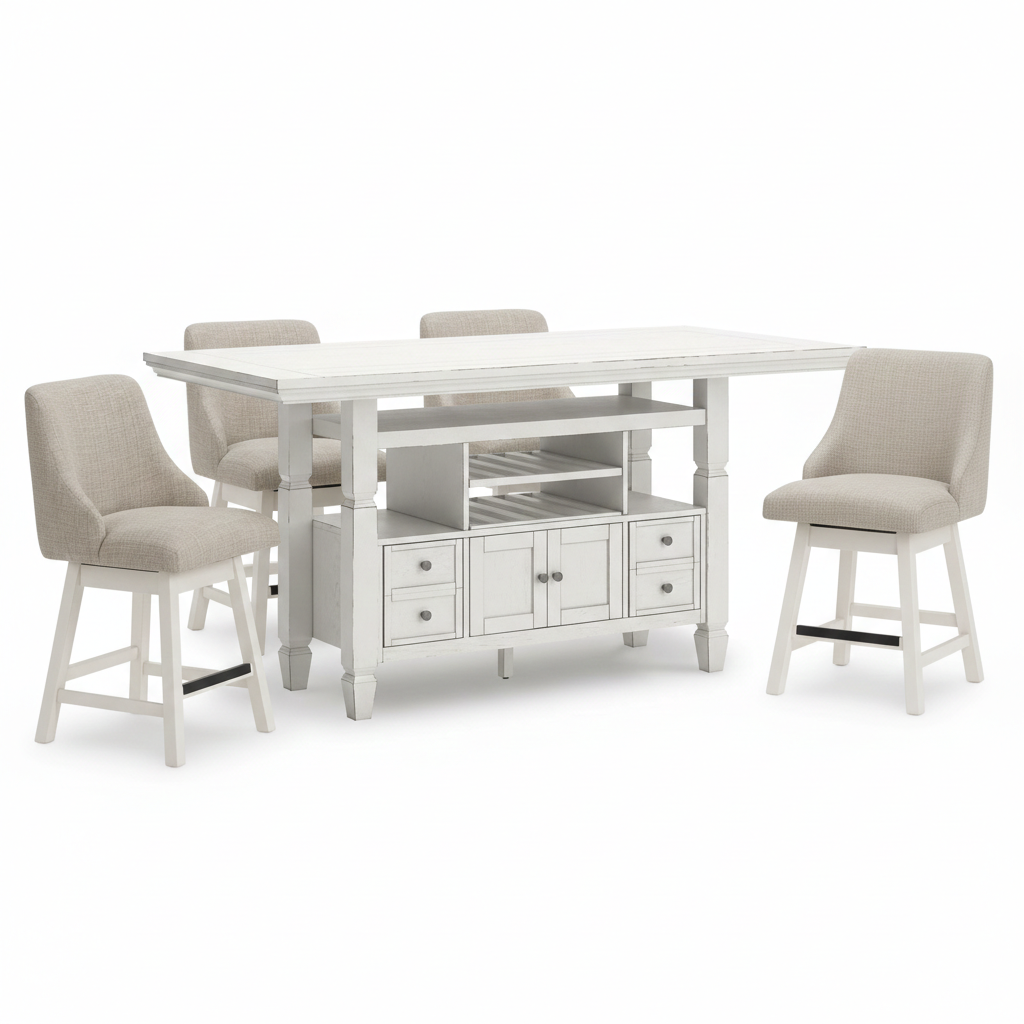 DINING COUNTER TABLE SET ROBBINSDALE (TABLE + 4 CHAIRS) D642