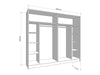Wardrobe Sierra 240 Og 2 Doors Sliding  210*63*210 White  (Limited 3 Months Warranty)