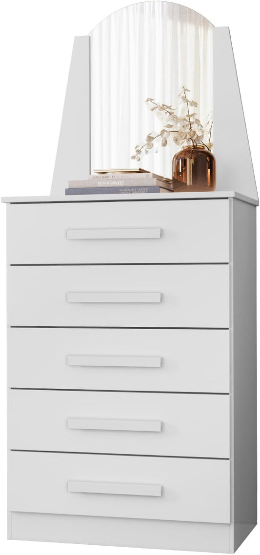 Commode New Veneza 233-135 5 Drawers  63*151*40Cm White  (Limited 3 Months Warranty)