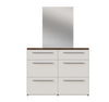 Dresser Belfast 6Drawers With Mirror No Mixing Walnut (Limited 3 Months Warranty)