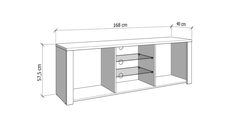 Tv Stand Lazio Tv Shelf  57.5Cm*168.0Cm*40.0Cm  (Limited 3 Months Warranty)