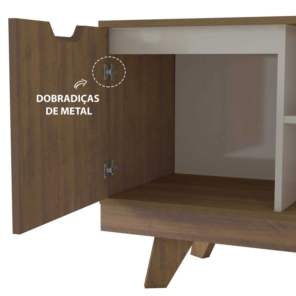 Tv Stand Michigan 4226 Up To 65 / 1 Door + 4 Niches  160*41.5*63Cm Pine/Off White (Limited 3 Months Warranty)
