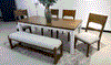 DINING SET WESTCONI + CABALYNN COMBO. (TABLE + 4 CHAIRS + 1 BENCH) D974 D5168