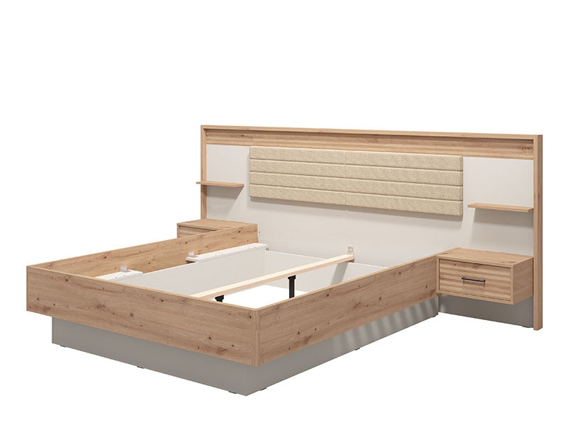 Beds Modena 160 Plus 11013685 160*200  Oak/Off White  (Limited 3 Months Warranty)