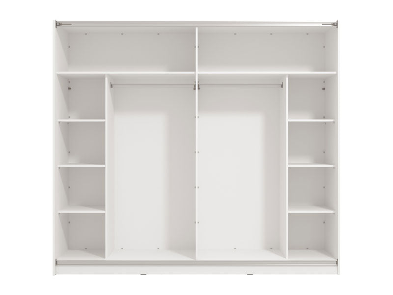 Wardrobe Sierra 240 Og 2 Doors Sliding  210*63*210 White  (Limited 3 Months Warranty)