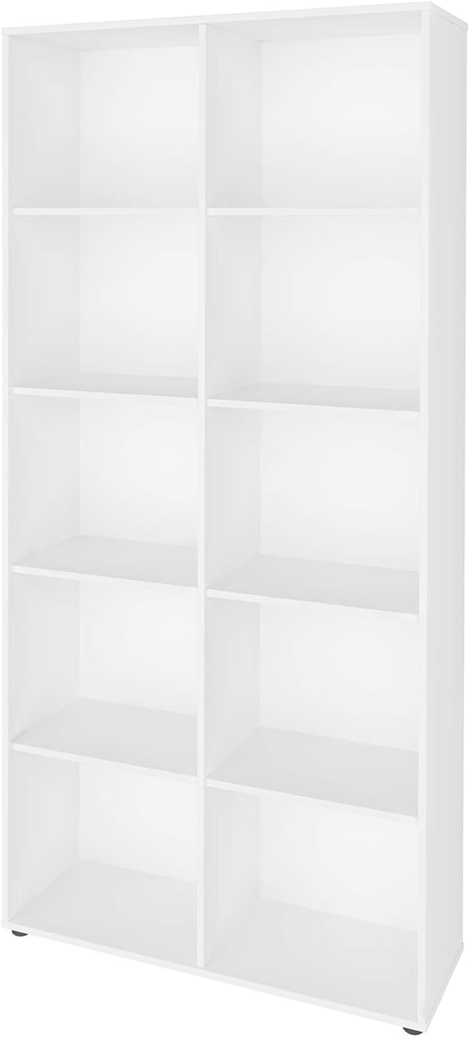Bookcase Clean 5333 10 Niches  90*30.1*187.8Cm White (Limited 3 Months Warranty)