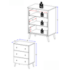 Commode Tenura 2967A 3 Drawers  68*92*45.3Cm White/Pink/Grey  (Limited 3 Months Warranty)